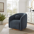 Modway Holland Swivel Chenille Fabric Armchair - Navy-Plush Foam Padding and Spring Coil Support