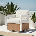 Zuo Gelo Swivel Chair - White/Brown-Chair Weight Capacity: Supports up to 285 lb