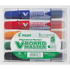 Pilot BeGreen V-Board Master Whiteboard Markers - Chisel Tip - Refillable - Assorted Colours - 5 Pack-For use on dry-erase surfaces