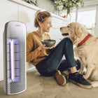 Pure Enrichment PureZone Elite 4-in-1 True HEPA Air Purifier-Easy to Use: PureZone Elite uses air quality detection technology that automatically adjusts the three fan speeds in real time, keeping you informed with our color-coded light display. There’s also a filter reset indicator that lets you know when it’s time to change the activated carbon pre-filter and medical-grade true HEPA filter.