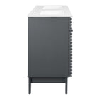 Modway Render 48" Double Sink Bathroom Vanity - Grey/White-Full-Extension Drawers