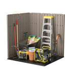 Suncast Everett Storage Shed - 6' x 5' - Dark Taupe-Upper and lower metal latches keep doors closed and in place.
