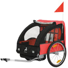 Aosom Double Bike Trailer for Kids with Steel Frame and 5-Point Safety Belts - Red-Inner side pocket for storage on-the-go 