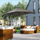 Outsunny 8' L x 8' W Square Patio Hanging Offset Umbrella with 360° Rotation - Light Grey-8' x 8' (245 x 245 cm) canopy offers complete shade in any park, garden, patio, backyard, beach, pool or other outdoor settings  
