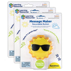 Learning Resources-3 Message Recorder - Sun - Set of 3-Audio Affirmations: Let your kids know you're thinking about them when you record a daily joke, send them off with a sweet affirmation, or share an important reminder with this social-emotional learning toy!