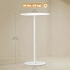 HOMCOM Round Bar Table for 2, Easy Assembly for Home Bar Cocktail Bistro - White-Classic design fits various settings