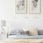 Modway Current Performance Velvet Twin Platform Bed with Wood Legs and Gold Sleeves - White-Reinforced Center Beam and Support Legs