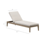 Modway Northlake Outdoor Teak Chaise Lounge - Pebble-Slatted Seat Base
