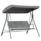 Outsunny 3-Seater Porch Swing Chair with Adjustable Canopy Cover - Weather Resistant Grey-Three seat design - perfect for relaxing with friends or yourself
