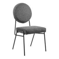 Modway Craft Upholstered Fabric Dining Side Chairs - Black/Charcoal - 2 Pack-Mid-Century Modern Dining Chairs