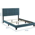 Modway Amira Performance Velvet Queen Bed - Sea Blue-Performance Velvet Upholstery