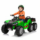 KIDS ON WHEELZ 24V 6-Wheel Kids' Ride-On ATV Tractor with Remote Control - Green-2.4GHz parental remote control for safety 