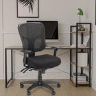 Tempur-Pedic Mesh Mid-Back Task Chair - Black-Sturdy 5-star base has dual-wheel casters for easy mobility