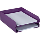 JAM Paper Stackable Paper Organizer Trays - Purple - 2 Pack-Quantity: 2 Stack-able Trays per Pack | Can be stacked to maximize space & keep your desk organized 