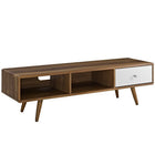 Modway Transmit 55" TV Stand - Walnut White-Mid-Century Style 55" TV Stand