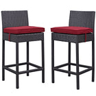 Modway Lift Outdoor Patio Bar Stool - Espresso Red - Set of 2-For entertaining or everyday use