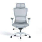 Ceha Canada CHILLAX Office Chair with Adjustable Mesh Headrest - Grey/Blue-CONTEMPORARY DESIGN: Stylish chair with a high-quality elastic double backrest