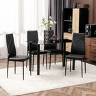 HOMCOM Dining Chairs, Accent with Upholstery Seat & Steel Legs - Black - Set of 4-The high-back chair offers excellent support for your lower and upper back