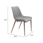 Zuo Magnus Dining Chair - Slate Grey/Walnut - Set of 2-6