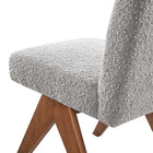 Modway Lyra Boucle Fabric Dining Room Side Chair - Light Grey - 2 Pack-10