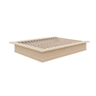 Nexera Malibu Bed Frame - Full Size - Natural Blonde Oak-Sleek Minimalist Design: Modern Natural Oak platform bed crafted from engineered wood for contemporary elegance