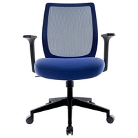 Staples Essentials Mesh Back Fabric Task Chair - Blue-Adjustable seat height, tilt tension, and tilt lock