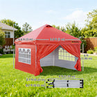 Outsunny 10 ft W x 10 ft L Pop Up Canopy Tent - Instant Sun Shelter - Red-Three height settings at 4" (10 cm) intervals