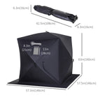 Outsunny 2 Person Pop Up Ice Fishing Tent Shelter with Carry Bag - Black-A zipped door for you to enter the tent easily and freely   