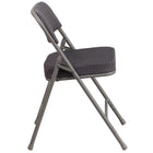 Flash Furniture HERCULES Series Premium Curved Triple Braced & Double Hinged Grey Fabric Metal Folding Chairs - 4 Pack-2.5" Thick Padded Seat with CAL 117 Foam
