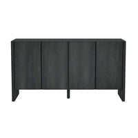 Manhattan Comfort Linda 60" Modern 4-Door Sideboard - Charcoal Gray-Modern Sideboard and Buffet Stand for Dining Room and Living Room Use