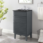 Modway Render 18" Bathroom Vanity - Grey/Black-8" Centerset Holes
