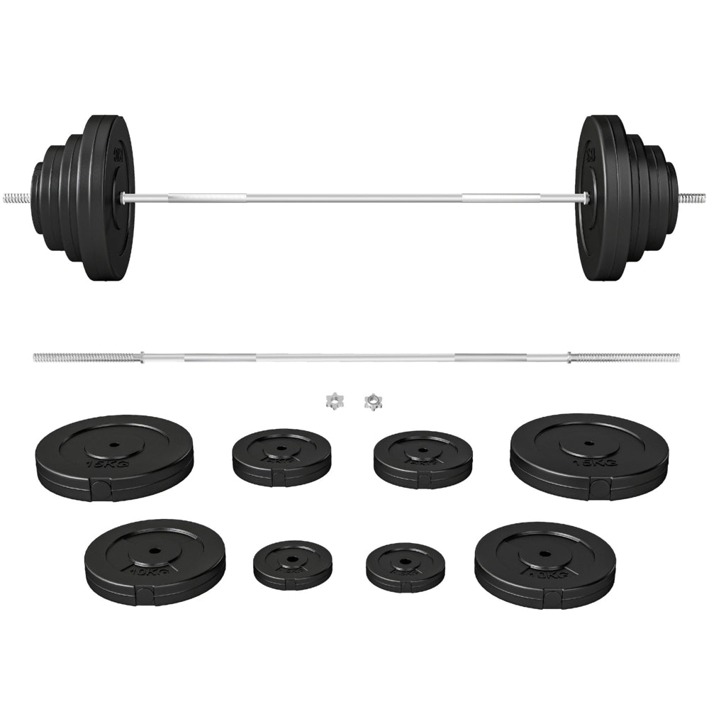 Soozier 154 lb Barbell Weight Set - Adjustable Weights for Home