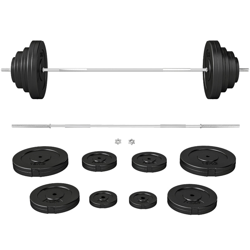 Soozier 154 lb Barbell Weight Set - Adjustable Weights for Home