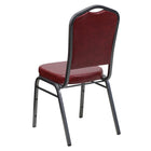 Flash Furniture HERCULES Crown Back Stacking Banquet Chair in Burgundy Vinyl - Silver Vein Frame-Burgundy Vinyl Upholstery