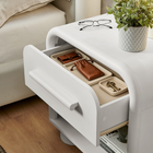 Modway Bellamy Curved 1-Drawer Nightstand - White Matte-Non-Marking Floor Glides