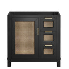 Modway Dixie 36" Solid Wood Bathroom Vanity Cabinet - Black-9