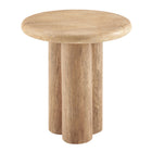 Modway Tori 20" Indoor/Outdoor Round Side Table - Travertine-Solid Concrete Construction