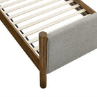 Modway Maven Twin Size Fabric Upholstered Platform Bed - Wheat Walnut-Weight Capacity: 794 lb