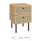 Modway Chaucer 2-Drawer Nightstand - Oak-Spacious Full-Glide Drawers