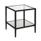 Hudson&Canal Hera 20"W Square Side Table with Mirror Shelf - Blackened Bronze-A modern contemporary design for your living room, bedroom, and more