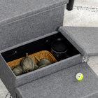 PawHut 3-Tier Pet Stairs with Storage Box for High Bed-Colour: Light grey 
