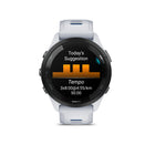 Garmin Forerunner 265 GPS Running and Triathlon Smartwatch - Black Bezel, Whitestone Case, Whitestone/Tidal Blue Silicone Band-30+ built-in activity profiles include running, triathlons, cycling, open-water swimming and more