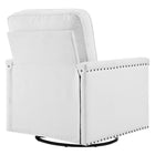 Modway Ashton Upholstered Fabric Swivel Chair - White-Non-Marking Foot Pins
