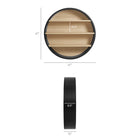 Modway Romy 47" Round Wall Book Shelf - Black/Natural-Three Tier Design