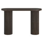 Hudson&Canal Isa Oval Fluted Console Table - 55" W - Brown Oak-Table is made of high-quality MDF and PVC materials in a wood-look finish