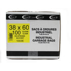 Eco II Garbage Bags - 38 " x 60"  - Extra Strong - Clear - 100 Pack-38" x 60"