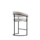 Manhattan Comfort Augusta 22.8" Modern Leatherette Upholstered Counter Stool - Light Grey-Delivered to you Fully Assembled! No Assembly Required