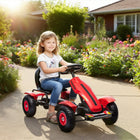 Aosom Kids Pedal Go Kart with Adjustable Seat and Rubber Wheels - Red-Seat Dimension: 13.8" W x 11" D x 12" H (35 x 28 x 30.5 cm) 