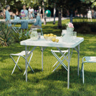 Flash Furniture 34" Square Granite Plastic Folding Table - White-Seats up to 4 Adults