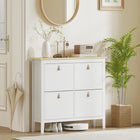 HOMCOM Shoe Cabinet with Flip Drawers in Narrow Design - White-Slim design is great for small homes and tight spaces